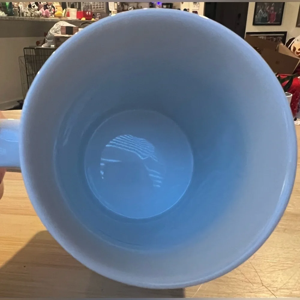 Crate & Barrel Blue Retro Style Floral Monogram Letter ‘Z’ Mug EUC!